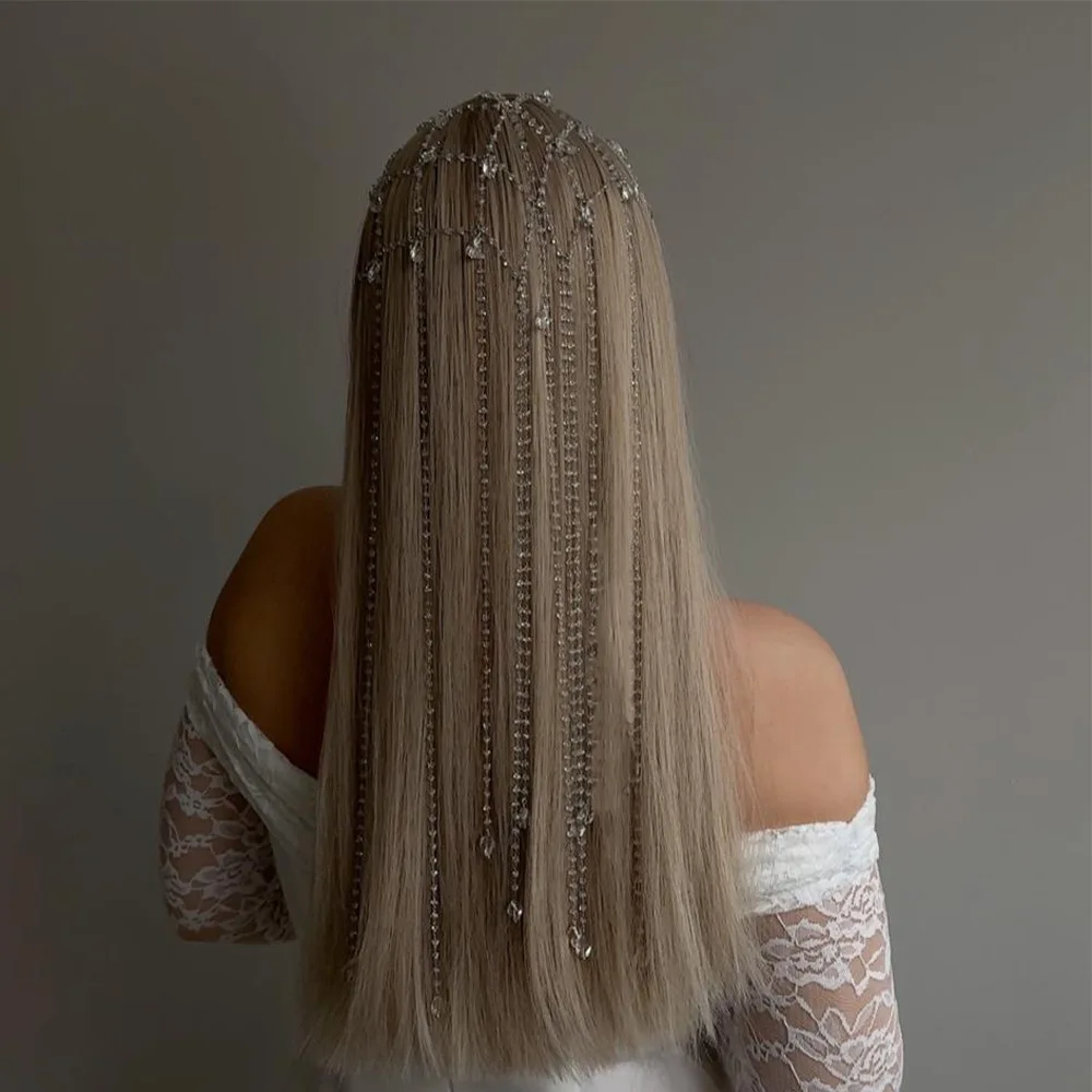 

New Fashion Bridal Wedding Hair Accessories for Women Rhinestone Jewelry Headdress Party Celebration Hair Band Tiara Hair Chain
