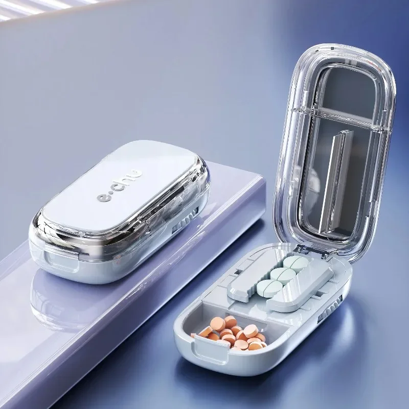 

Multi-functional Pill Cutter Quartering 1/4 1/2 1/3 Pill CutterStorage Box Portable Drug Tablet Medicine Dustproof Divider