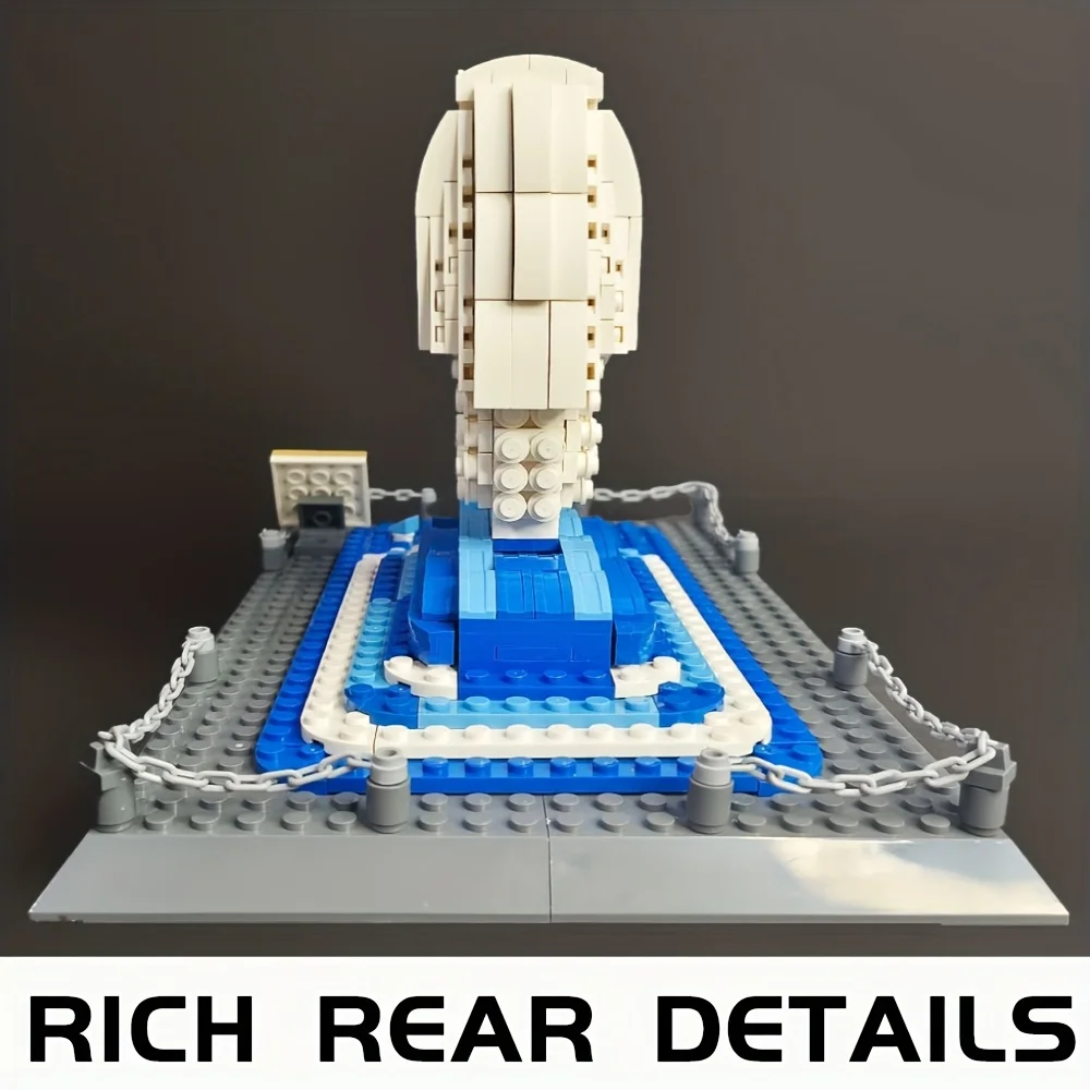 503pcs The Merlion Statye Singapore Model Building Blocks Architectural Room Decoration Perfect Christmas Birthday Gift