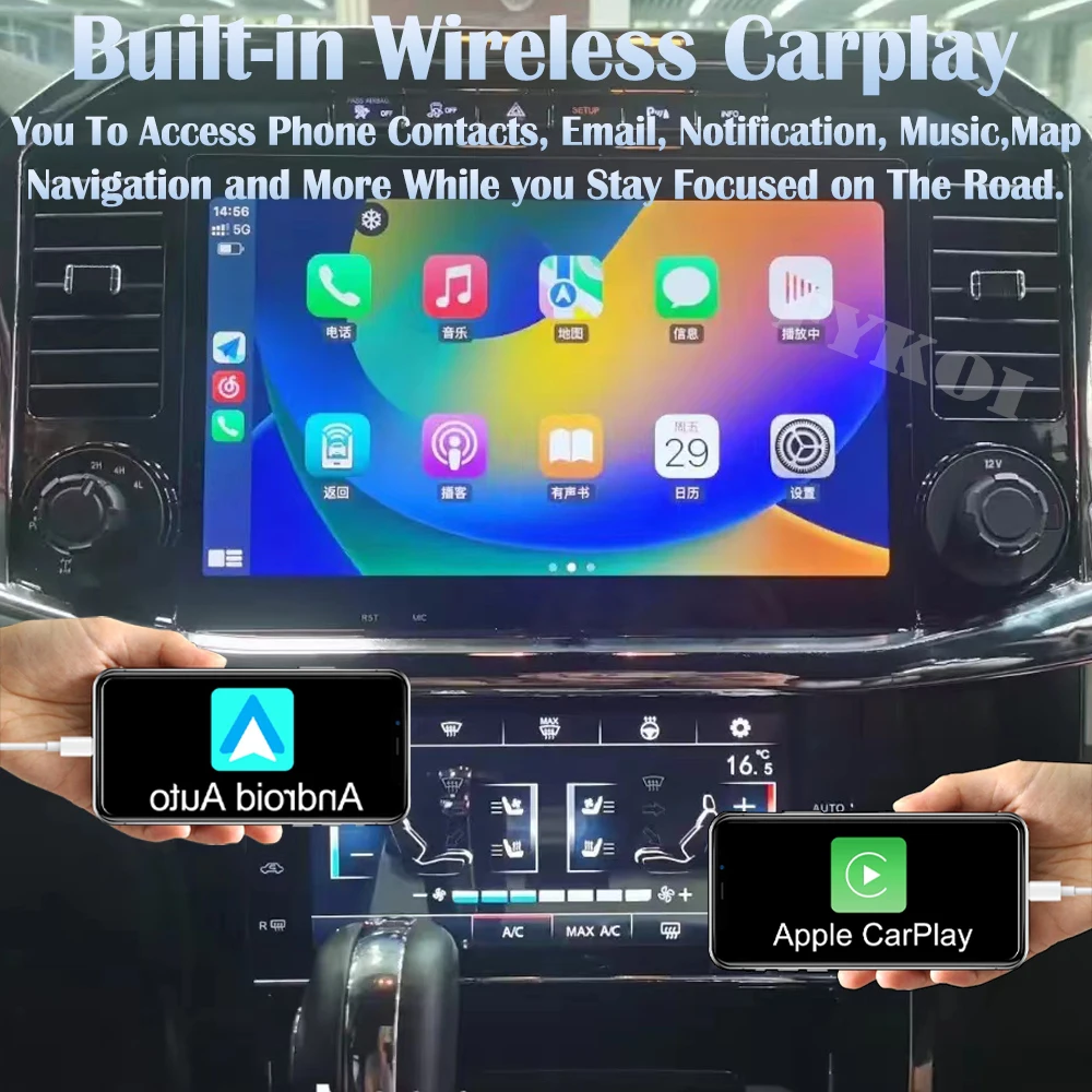 Android 14 For Ford F150 2009-2014 AC Panel Car Radio Automotive Multimedia Carplay Auto Bluetooth Stereo GPS Navigation 5G 1Din