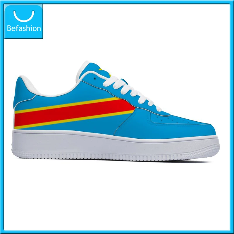 Dropshipping Print On Demand POD Casual Shoes Democratic Republic of Congo Flag Custom Print Air Force Sneaker Free Shipping