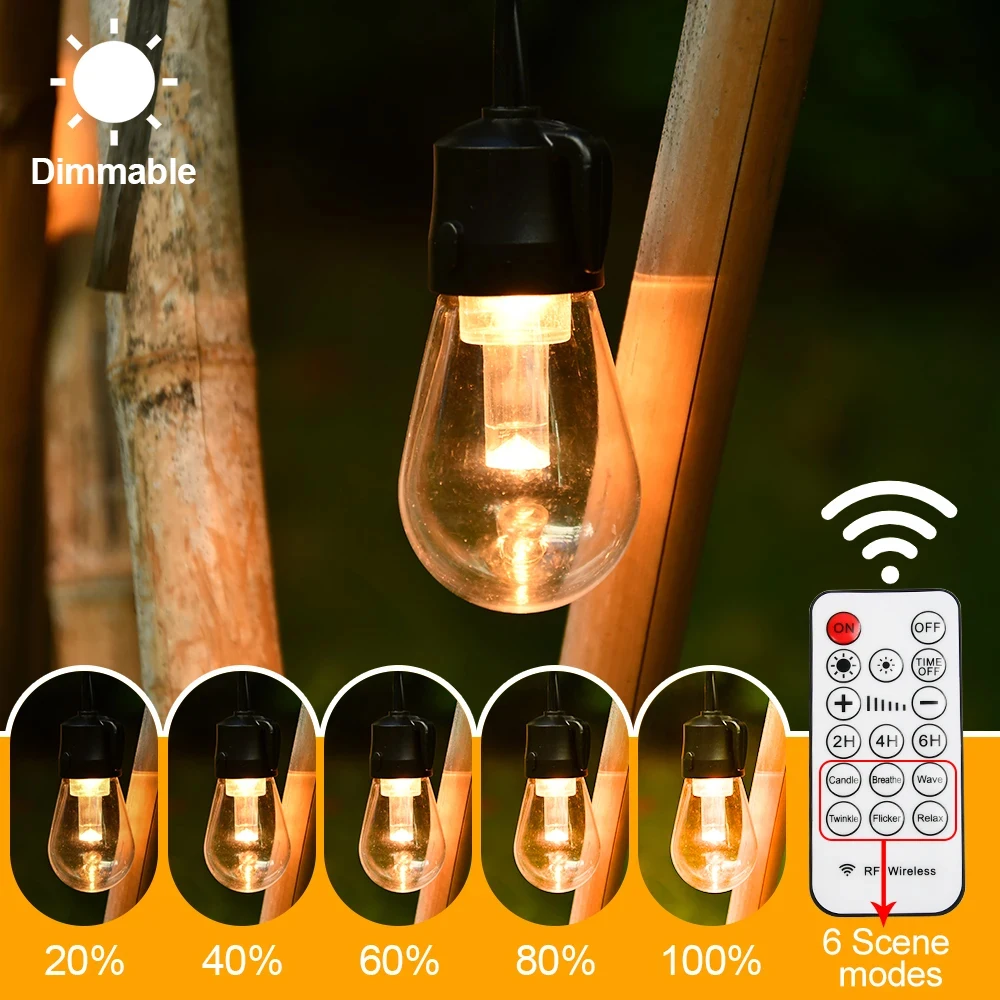 18M 30M ST38 LED-Außenlichterkette, bruchsicher, wasserdicht, 2200K Lichterkette für Weihnachtsbaum, Garten, Hochzeit, Dekorlampe – Detail 21
