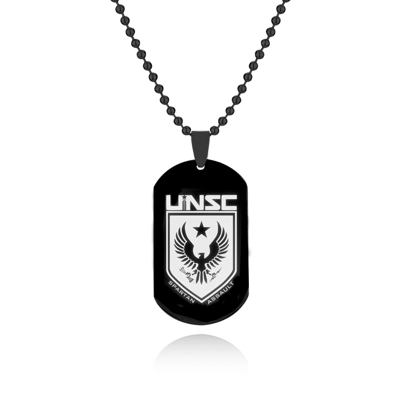 Halo Accessories Around The Game Are Fashionable Simple Cool Soldier Totem Stainless Steel Necklace Men\'s Gift