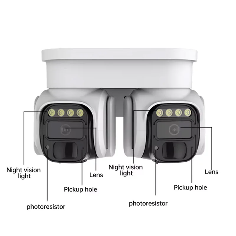 Imagem -02 - Saikiot-câmera Solar de Cabeça Dupla Cctv Monitoramento de 360 Graus Rastreamento Automático Visão Noturna Colorida Câmera Ptz 4g Wifi Icam365 8mp 4k