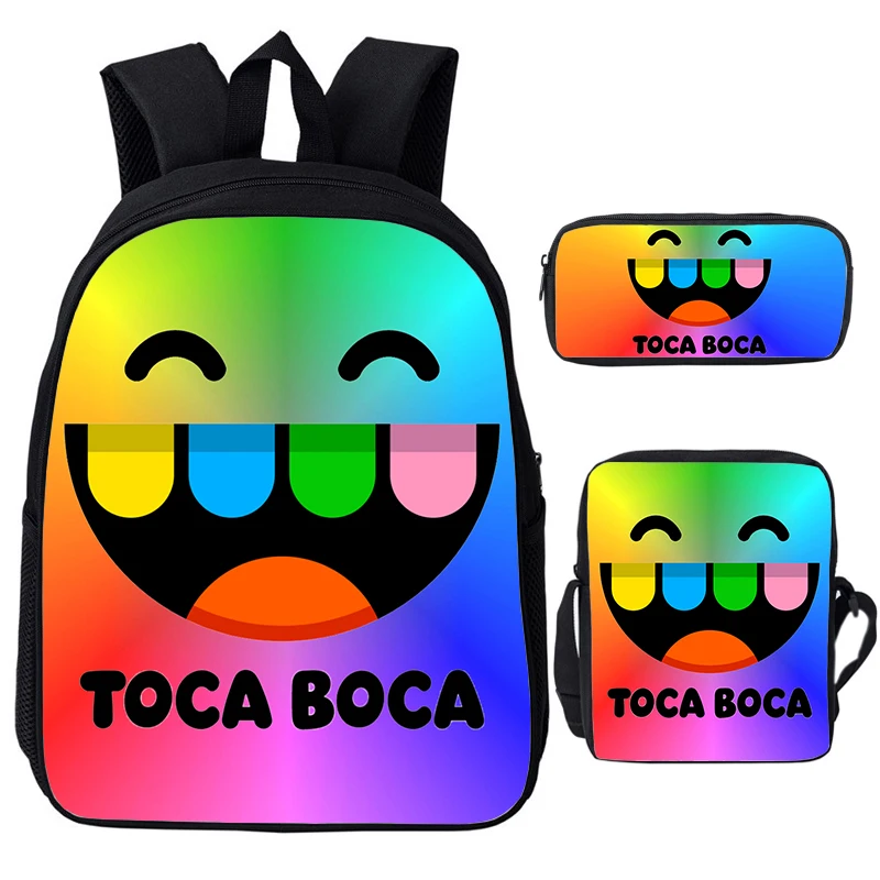 

Toca Life World Backpack for Boys Girls Toca Boca Print Zipper Bagpacks Anime Game Knapsack 3Pcs/set Students School Bag Mochila