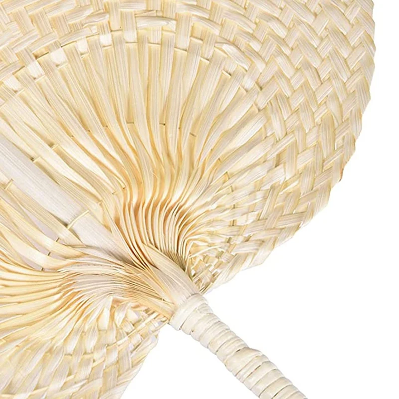 Natural Handmade Straw Fan Hand-Woven Palm Leaf Hand Woven Summer Cooling Mosquito Repellent Hand Fans Farmhouse Decor