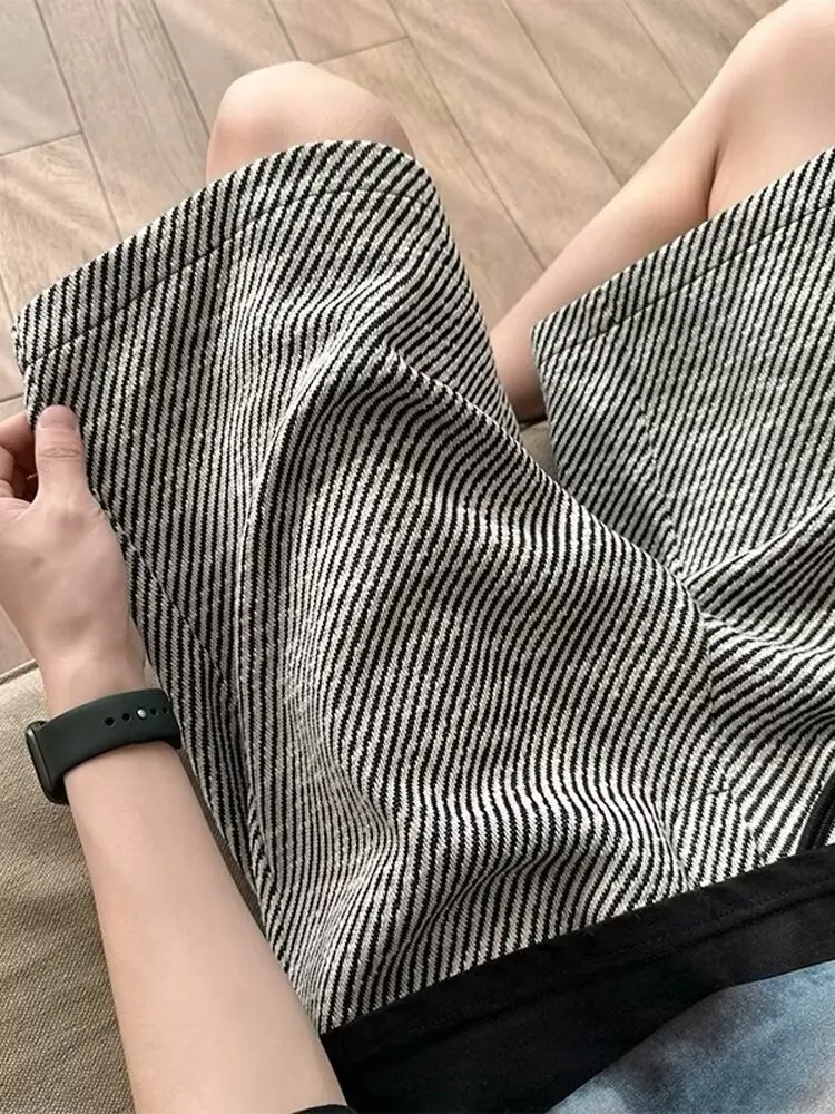 

WTAPS Men's Spor Stripe orts Thin Breathable Casual Five-Quarter Length Summer Wear Brand Casual Pants