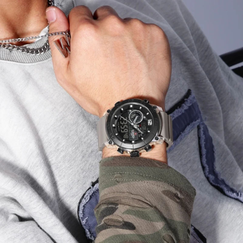 ウェアラブルウォッチ⭐️ Naviforce 6104 Luxury Alarm Clock Watches for Men Original Sports