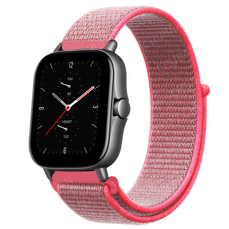 Banda de relógio de loop de nylon de 20 mm/22mm para Amazfit GTS/2/2e/3/gts2 mini/gtr 3 pro/47mm/gtr2/2e/stratos 2/3 pulseira Amazfit bip-u tira