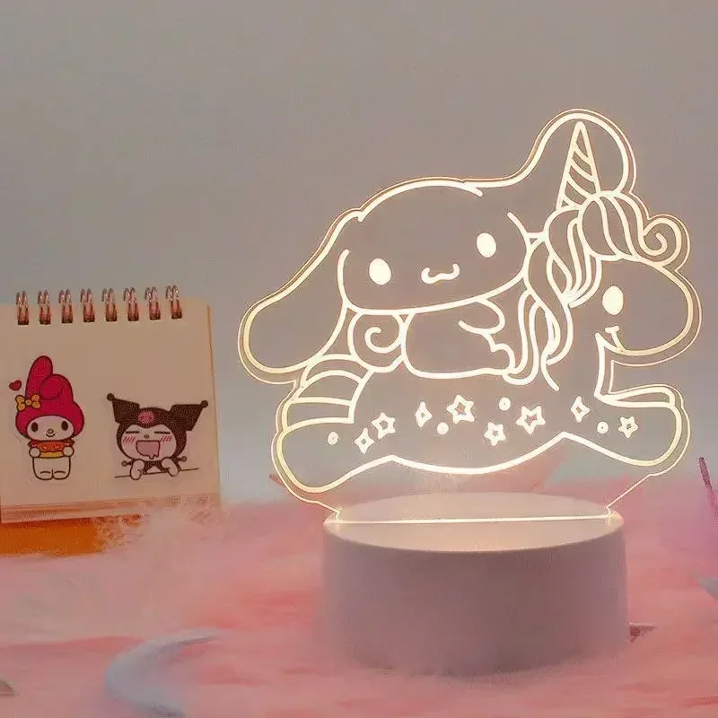 Sanrio Cartoon 3D Lâmpada, Kawali Kuromi Figura, Yugui Dog Figure Brinquedos, LED Table Night Light, Decoração para casa, Presentes de aniversário, Novo