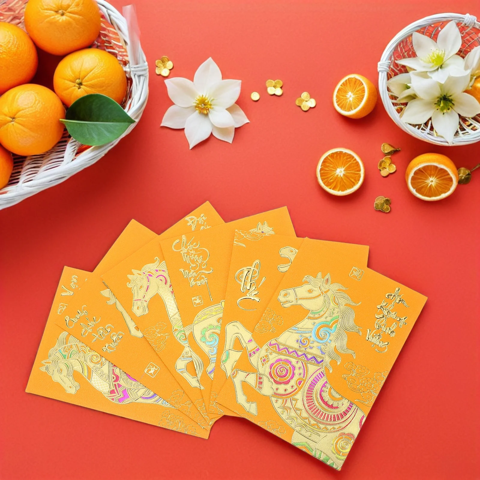

120pcs Vietnamese Lunar New Year Year Design 2026 Spring Festival Money Envelopes Yellow Decorative Envelopes Printing