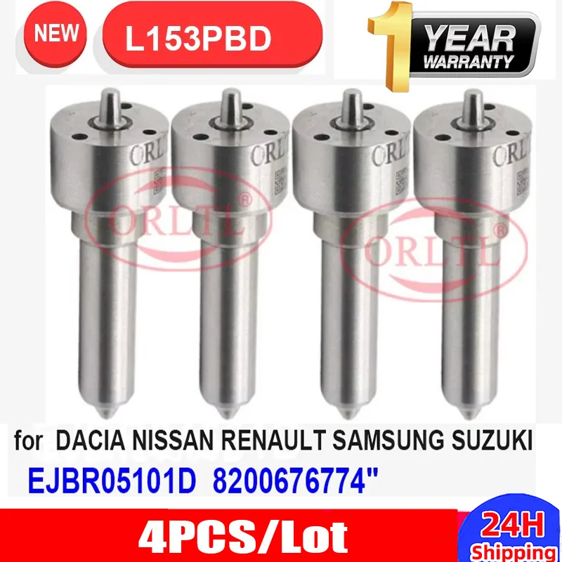 4PCS L153PBD DIESEL INJECTOR COMMON RAIL NOZZLE L 153PBD FOR EJBR03101D EJBR05101D 28232251 RENAULT KANGOO 1.5DCI ORLTL