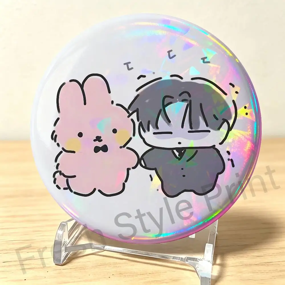 K-Kim S-Soleum Novel GSGW 58mm 44mm HD Print Brooch Badges Pretty Derby Round Display Brooches Lapel Pins