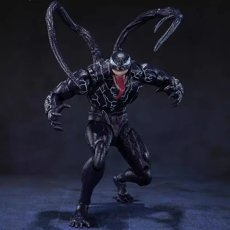 

20cm Marvel Avengers Shf Venom 2-Joint Mobile Doll Handmade Toy Pendant Kids Desktop Decoration Gift Collectible Action Figure