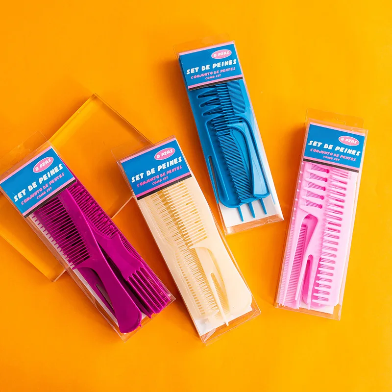 

8-piece/set of plastic anti-static combs portable hairdressing combs - salon hairdresser styling set Special for real hair wigs