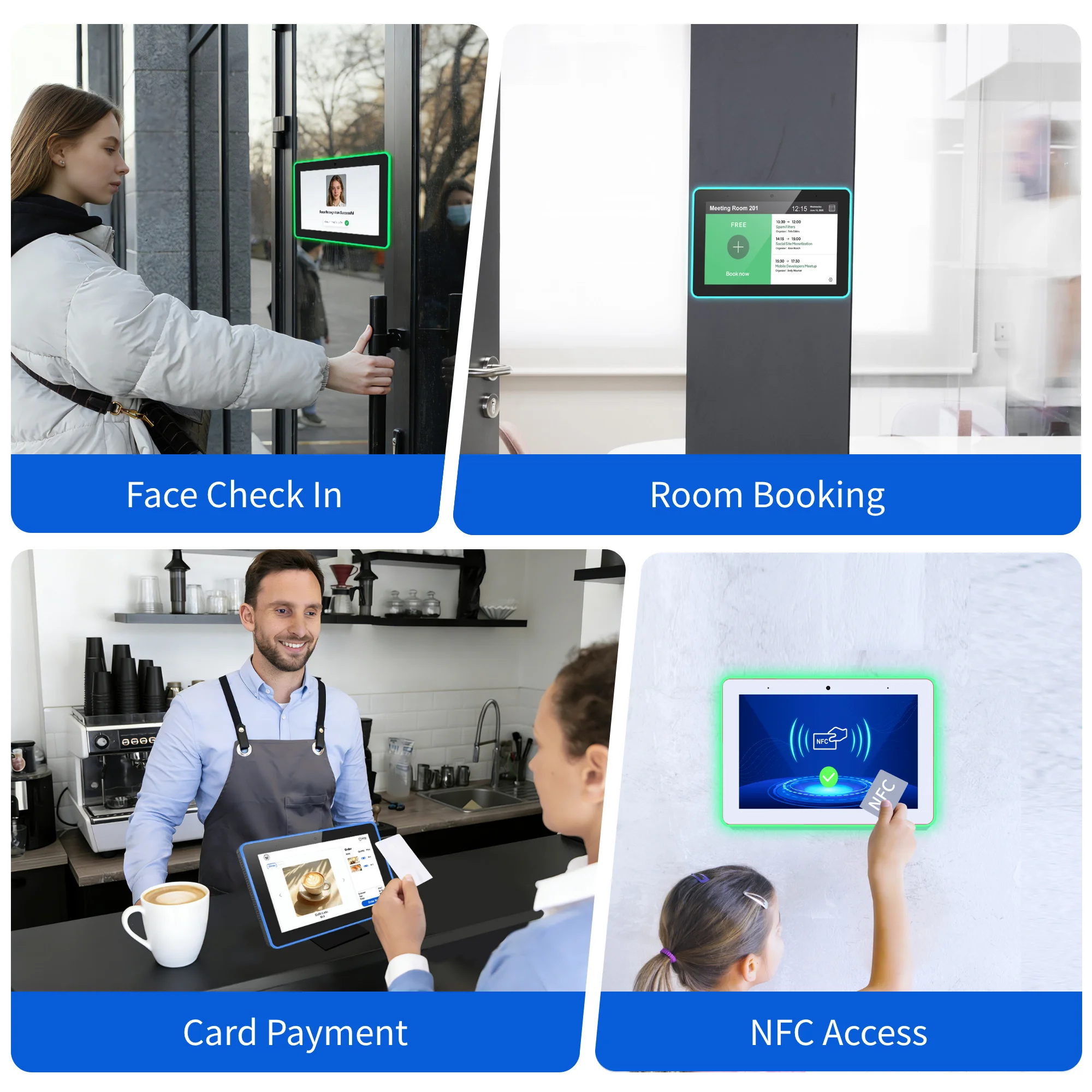 Wall Mounted 10.1 Inch Rockchip RK3568 Android 11 New RJ45 POE NFC Tablet For Room Booking Hotel Home Meeting Conference Control