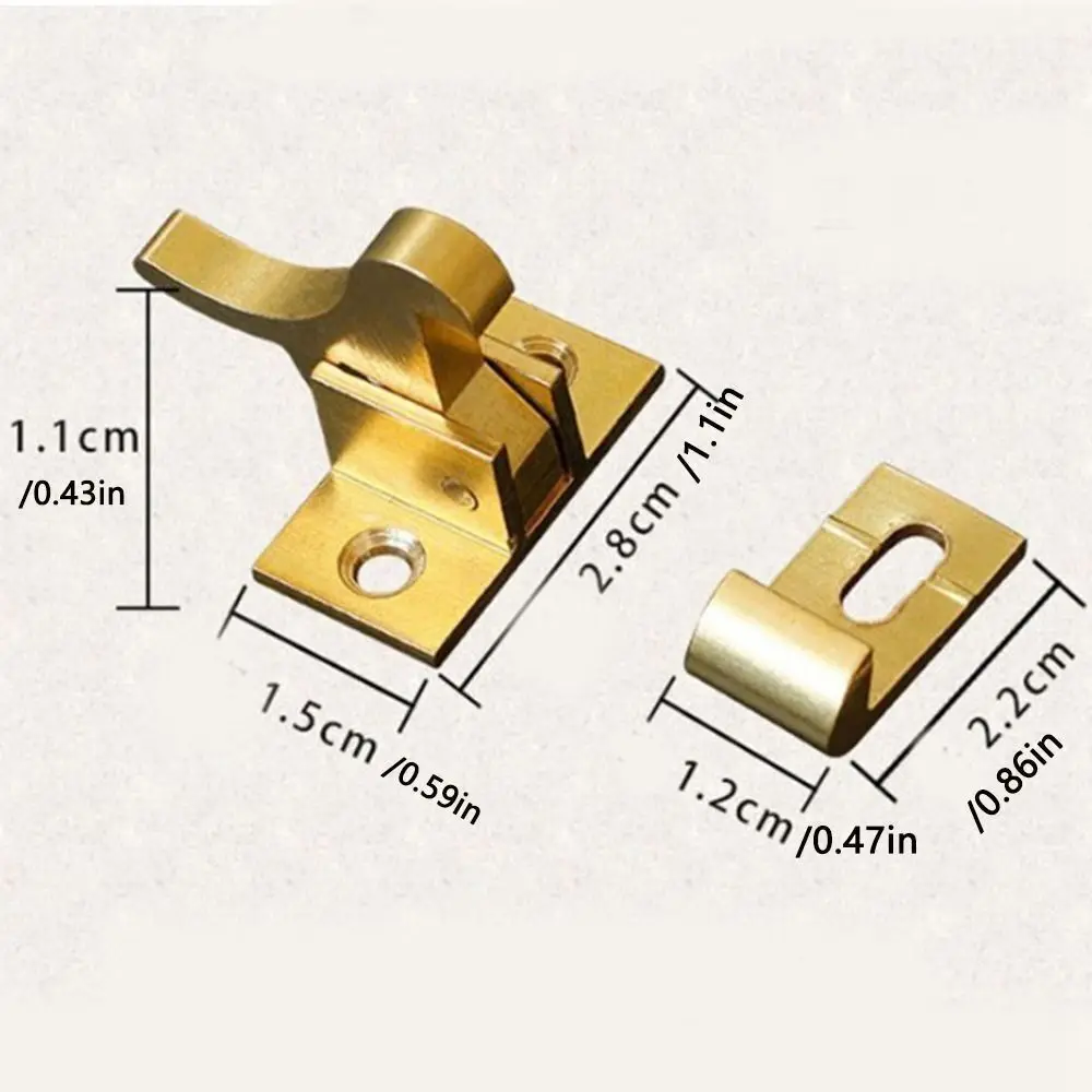 1 Set Bird Latch Lock Door Elbow Buckle Brass Door Catch Retro Automatic Window Hooks Low Noise Latch Lock Home Cabinet Window