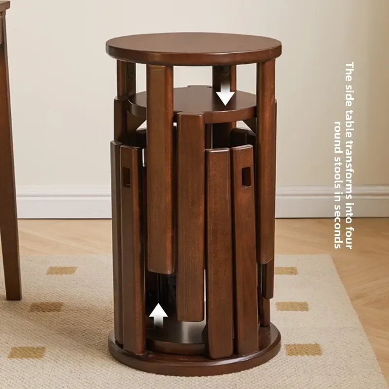 Solid wood stacking stool combination, household stacking stool, solid wood dining stool, bedside table, sofa edge table