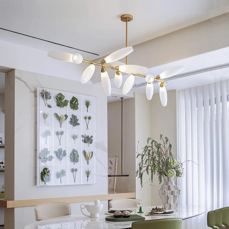 Nordic Rice Grains Design Glass Led Pendant Lights Dimmable For Living Dining Room Coffee Tables Bedroom Home Decor Hanging Lamp