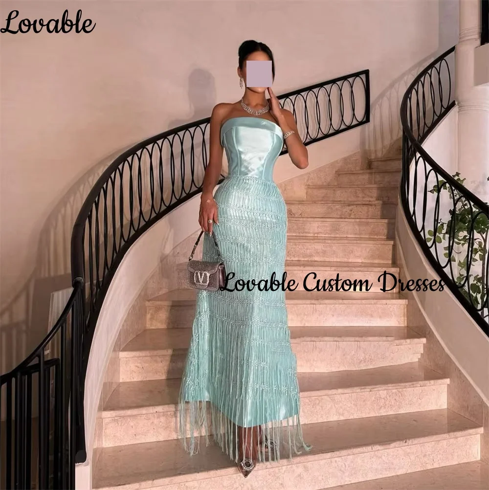 ชุดราตรีแบบสั่งตัด ชุดราตรีผู้หญิงแบบไร้สายรัด ชุดราตรีแบบมีซิปสำหรับงานพรอม ประดับด้วยลูกปัด ชุดราตรียาวแบบทรงเอ ชุดราตรีสำหรับงานพิธีการ