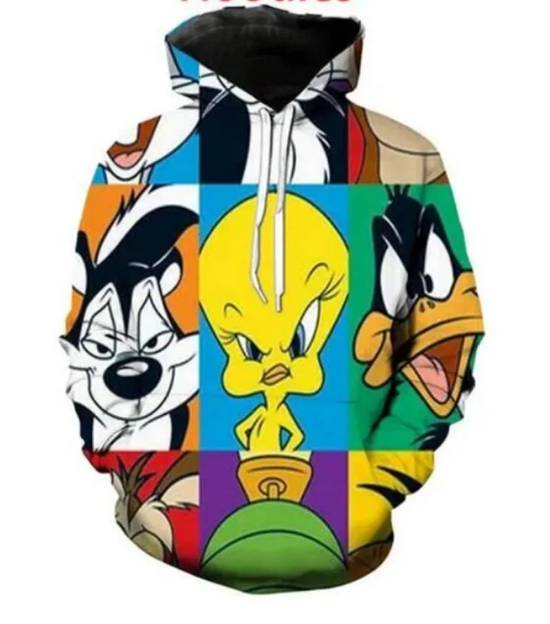 

New Fashion Men/Women Cartoon Looney Tunes 3D Print Long Sleeve Hoodie Casual Sweatshirt Hoodies Men Sport Pullover L021