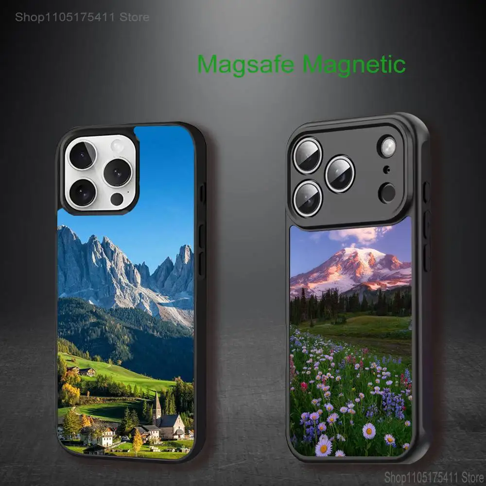 

Mountains landscape TravelS Phone Case For iPhone17,16,15,14,13,12,11,Pro,Max,Plus,Mini,SE4,E Magnetic Magsafe Wireless Charging