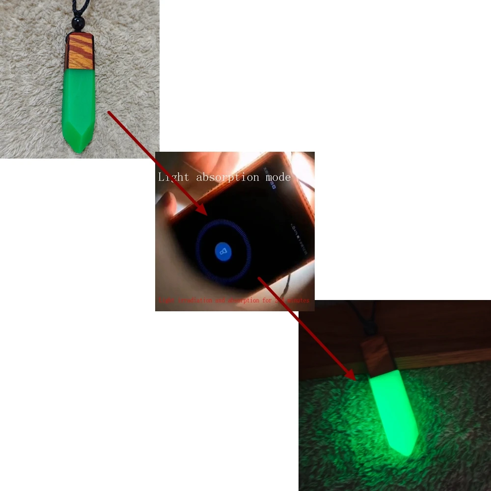 Ancient Wood Resin Glow-in-the-Dark Necklace Pendant Jewelry Gift ABB011 - view 6