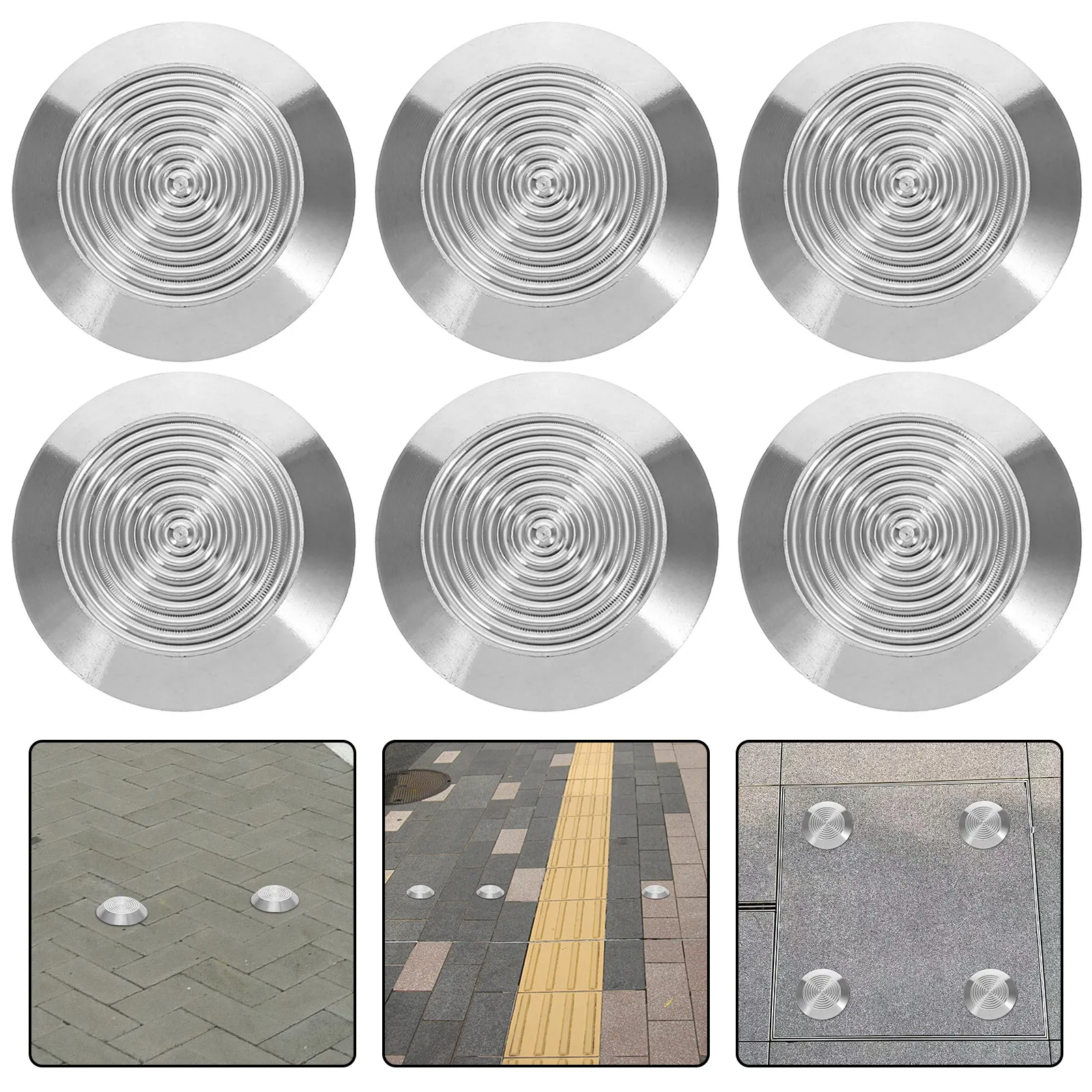 

10Pcs Tactile Blind Sidewalk Studs Stainless Steel Nonslip Walkway Warning Indicators Tactile Sensory Paving Nails for Public