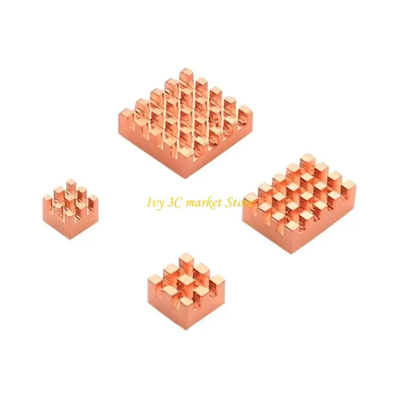 

D7YC 4PCS Медные радиаторы для повышения производительности и длинных услуг электронных устройств для платы RPI 4B 1G 2G 4G