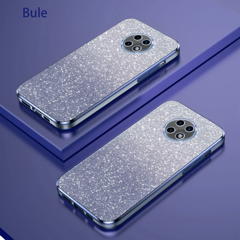 For Huawei Y9a Case Huawei Nova Y9A Phone Case FRL-L22 FRL-L23 Luxury Gradient Glitter Plating Silicone Back Cover Funda