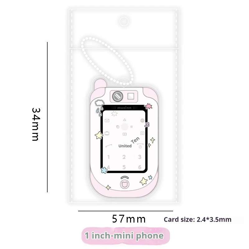 Muxinn Digital Code Acrylic Holder, One Inch Small Display Bag Pendant, Big Head Sticker, Transparent ID Card Holder