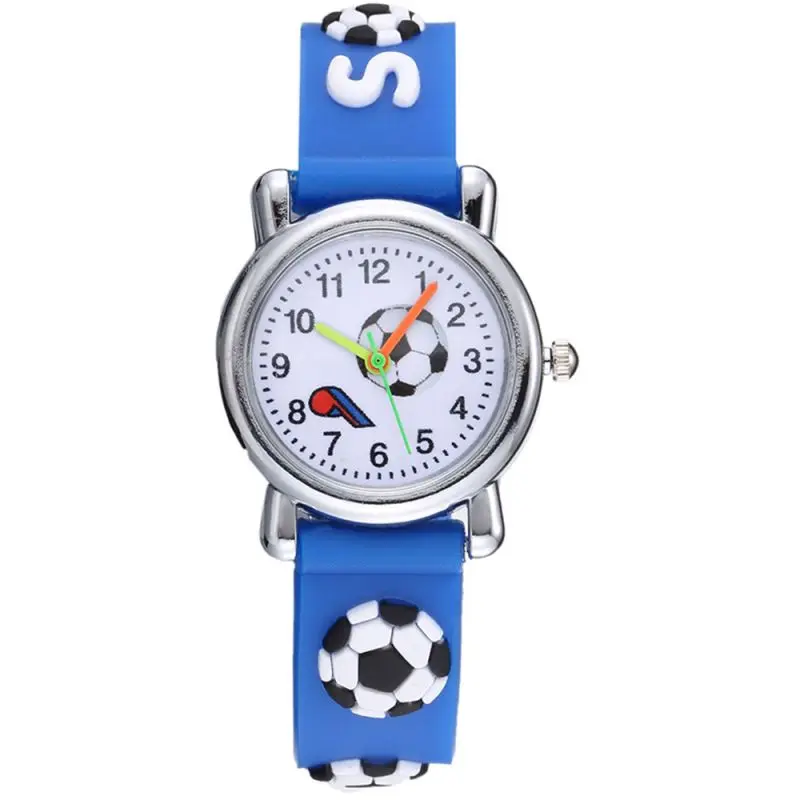 Kids Watches 3D Football Silicone Band Children Quartz Wristwatch Fashion Waterproof Sports Watch Clock for Boys Girls Students