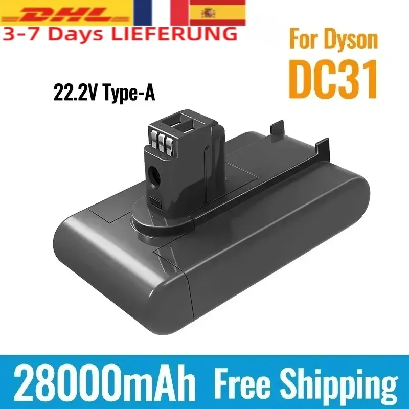 NEW (Type A) 22.2V 28000mAh Li-ion Vacuum Battery for Dyson DC35, DC45 DC31, DC34, DC44, DC31 Animal, DC35 Animal,917083-01