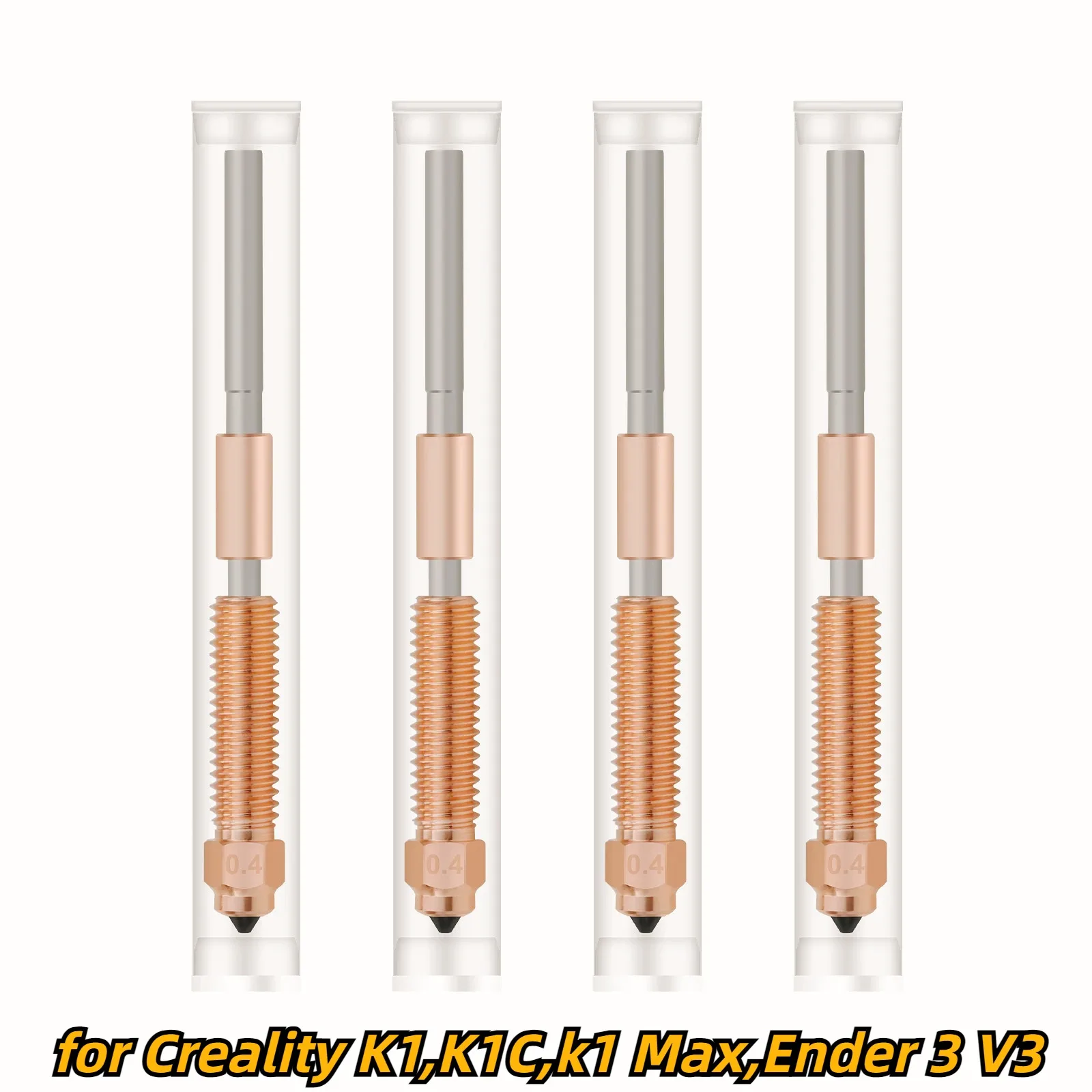 For Creality K1 Max Ender-3 V3 Nozzle High Flow Printing K1C Nozzles Bimetal Copper Titanium All-in-one Quick-Swap Nozzle Kit