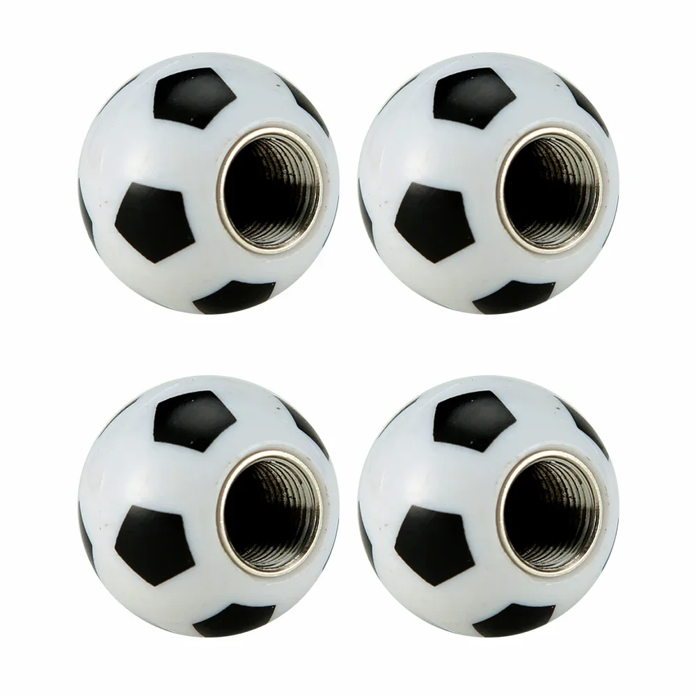 4Pcs/Set Soccer Ball Football Shape Universal Car Bike Truck Motorcycle Wheel Tire Valve Caps Dust Dustproof Cap Tire Decoration