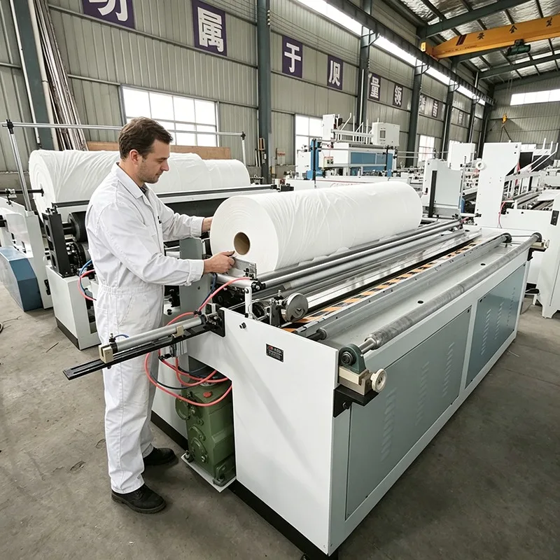 Small Scale Toilet Paper Manufacturing Machine Fully Automatic Bath Tissue Production Line For Small Business Startups