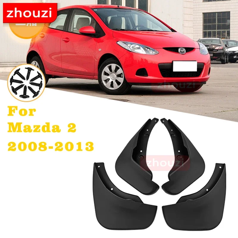 

MudFlaps For Mazda 2 / Demio 2008-2013 2009 2010 Mud Flap Splash Guard Mudguards Front Rear Fender Auto Styline Car Accessories