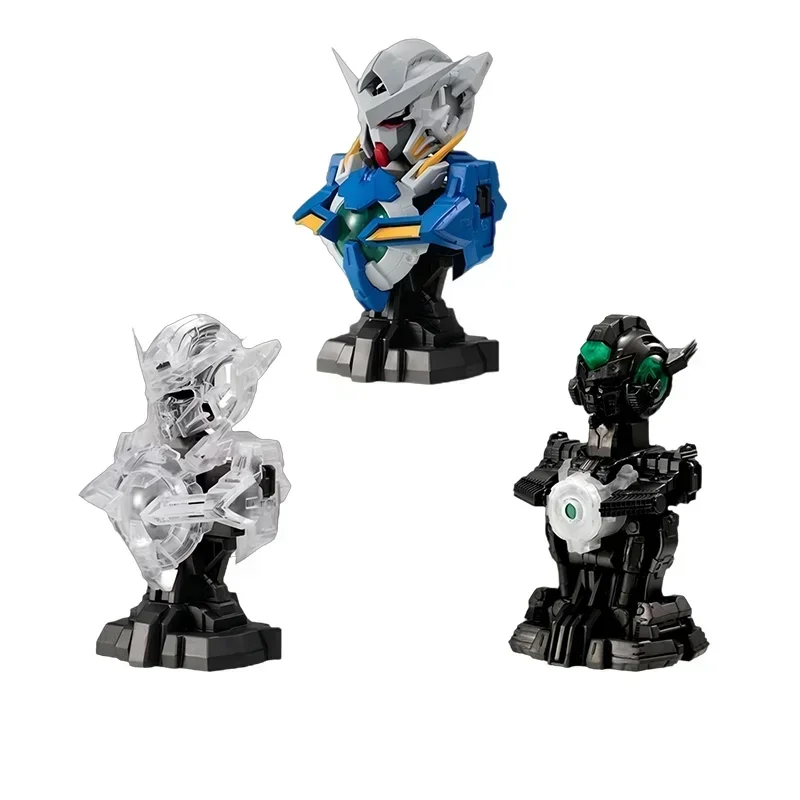 Bandai Original Gundam Gashapon MS Mechanical Bust 02 Shokugan Exia bust Assembling Models Anime Figure Statue Toys Kid Toy Gift