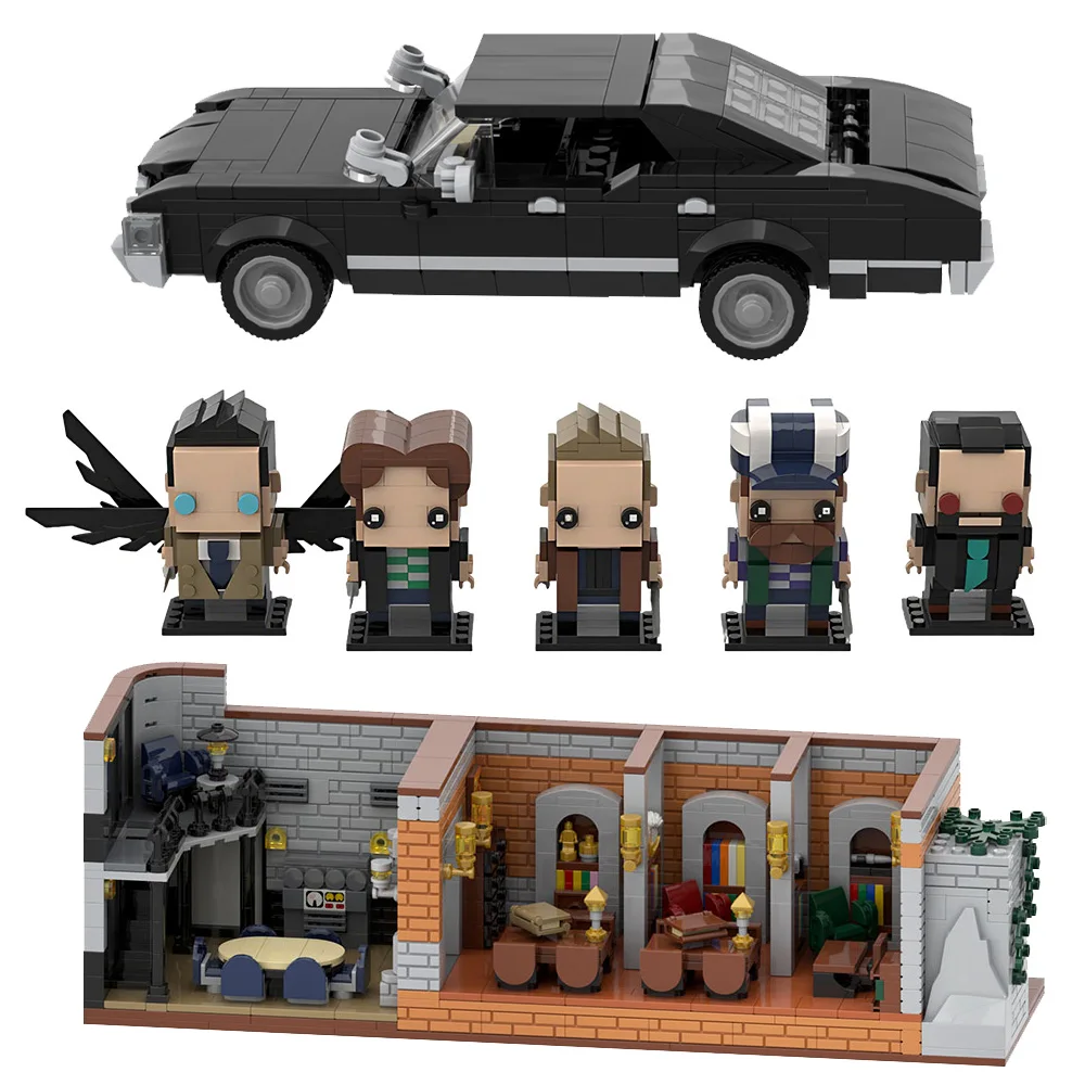 MOC Supernatural Impala Car Building Blocks Movie Supernatural Sam Winchester Action Figures Bricks Toys Adult Birthday Gifts