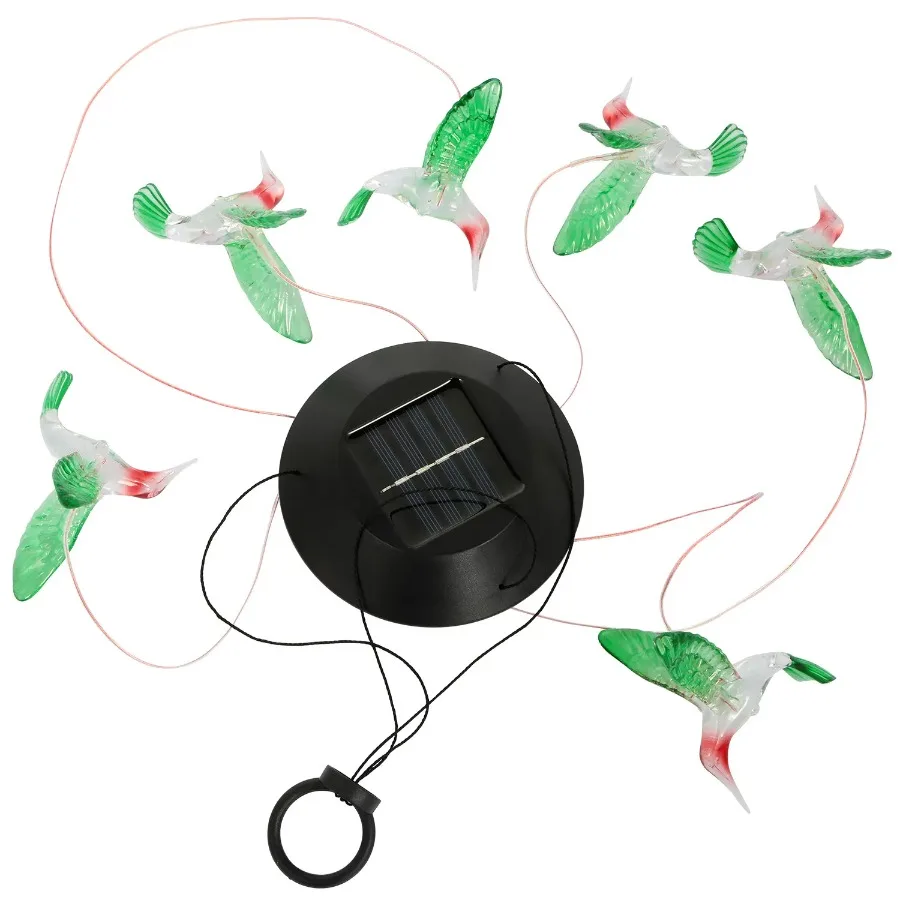 

LED Solar Hummingbird Wind Chime Solar String Lights 6 LEDs Color-Changing IP65 Waterproof Drative Lamp