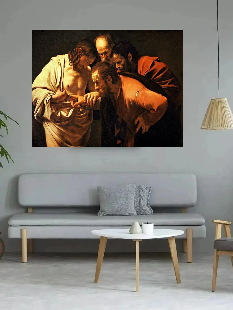 The Incredulity of Saint Thomas by Caravaggio , Art Picture Print Silk Poster,Home Wall Decor