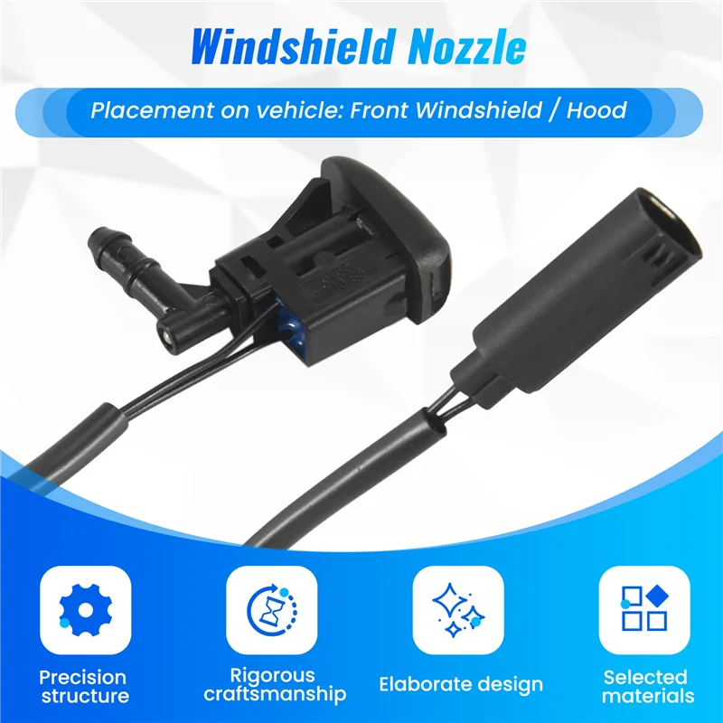 Precision 2X New Windshield Heated Washer Sprayer Nozzle Jet 61668361039 For-BMW 3 Series E46 325 330 2003-2006 / E89 Z4 2009-20 - view 6