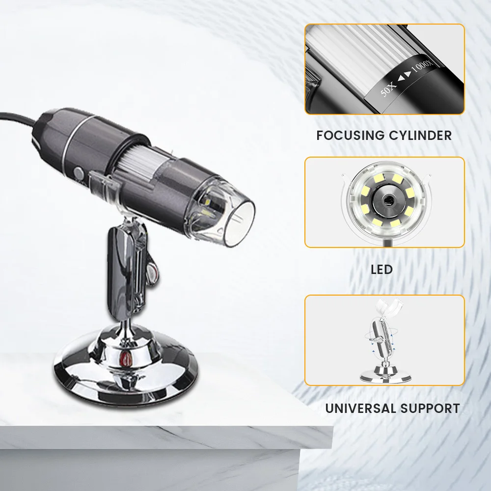 

Бытовой электронный микроскоп, увеличительное стекло Type-C USB 1000X, портативный электронный микроскоп для пайки, увеличительное стекло