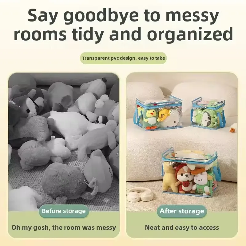 حقيبة تخزين ألعاب قطيفة، منظم ذو سعة كبيرة للحيوانات المحشوة للأطفال، حاوية دراسة تخزين مقاومة للماء لكتاب الطلاب