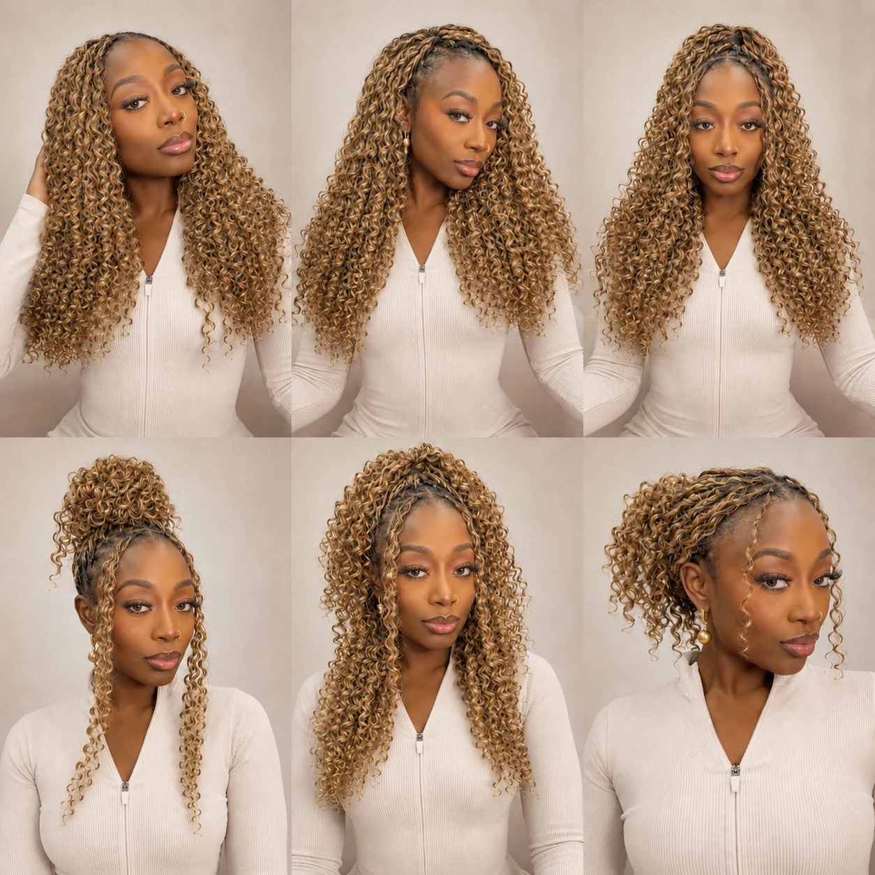Luxury Remy Human Hair Miracle Knots Knotless Crochet Hair Honey Blonde Deep Wave Feather Crochet Braids Pre Separated Design, Smooth Natural Looking Lightweight Boho Hair 60 Strands Per Pack Premium Braiding Hair for Ladies Formal Gala Party Styling