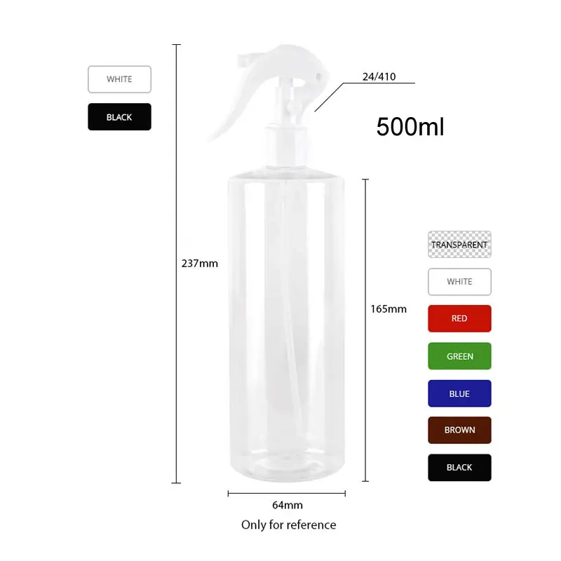 12pcs 500ml Trigger Spray Bottle Mist Sprayer flacone contenitore di plastica vuoto flaconi cosmetici per la pulizia della casa domestica