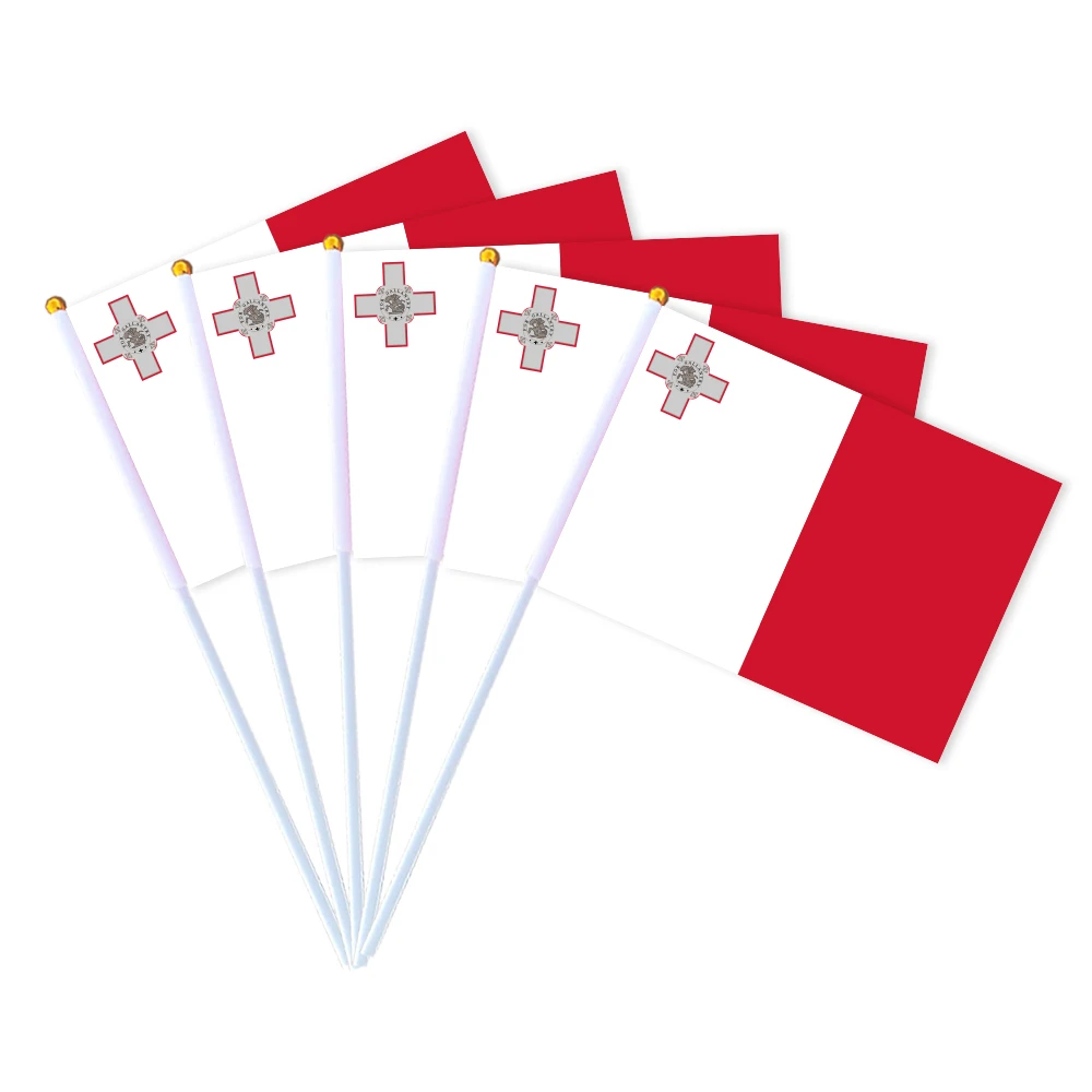 CYPOMELO Flag   Malta national flag 14 * 21cm Malta national small holding waving flag indoor and outdoor home decoration