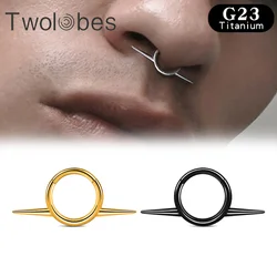 Twolobes 1PCS ASTM F136 Titanium Septum Clicker Nose Rings Hoop Studs Hinged Segment Ear Cartilage Tragus Helix Piercing Jewelry