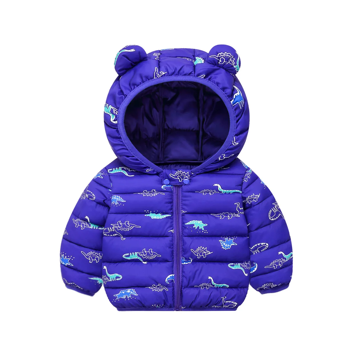 Children Down Cotton Jacket Baby Autumn Winter Light Thin Outerwear 1-3Years Baby Boys Girls Zipper Hooded Coat