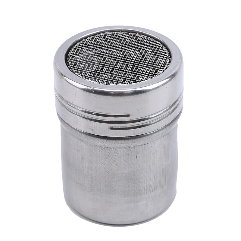 5cm Diam Stainless Steel Powder Sprinkle Extinguishers Tank Gauze Bucket Cocoa Powder Cinnamon Powder Dusting Cans New